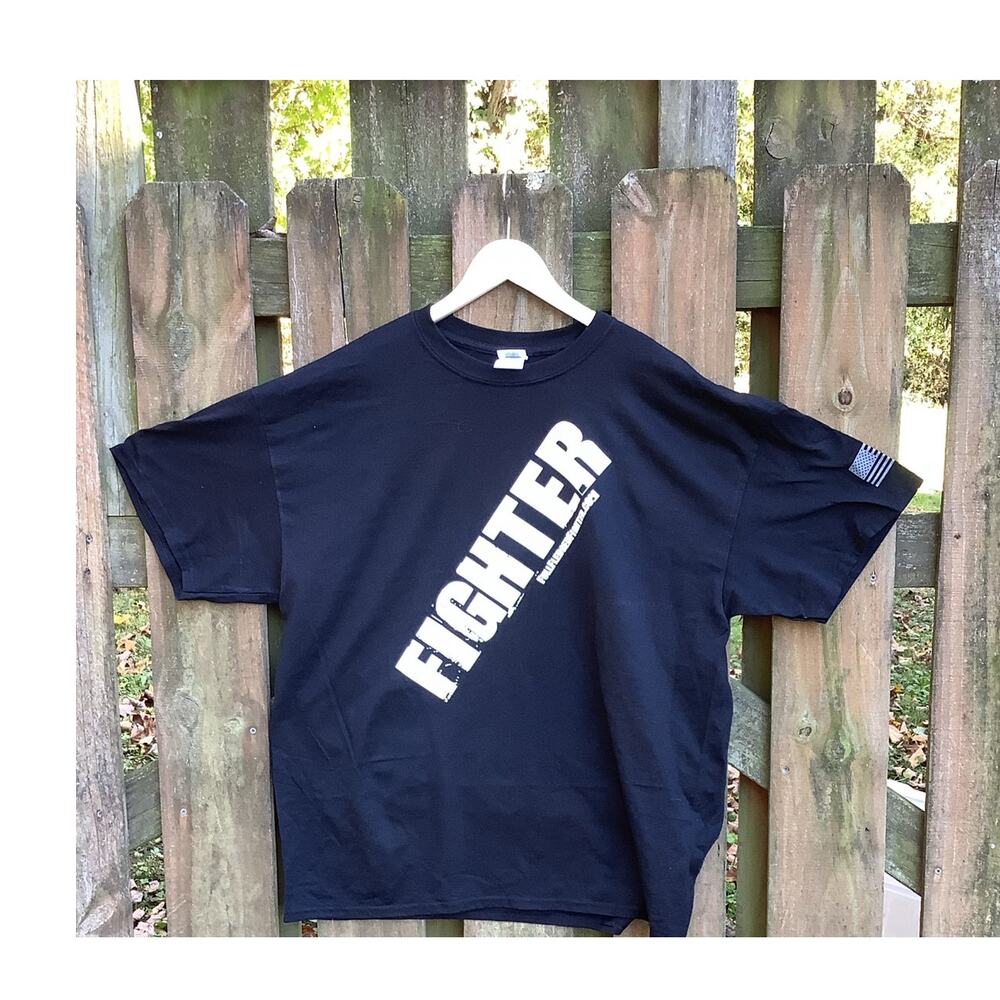 Full Fledged Fighter T Shirt XL Black Distressed Graphic BJJ MMA Gym NWOT